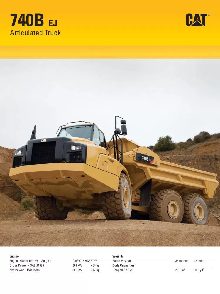 Caterpillar 740 EJ Articulated Truck Specs AEHQ6130-02 (02-2014).pdf